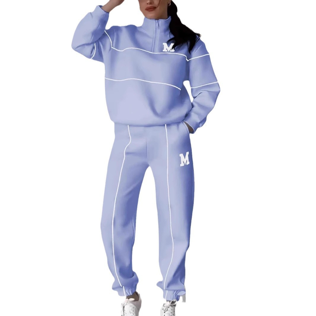 Womens 2 Piece Lounge Hoodless Pullover Sweatshirt Baggy Fashion Sweatpants With Pockets