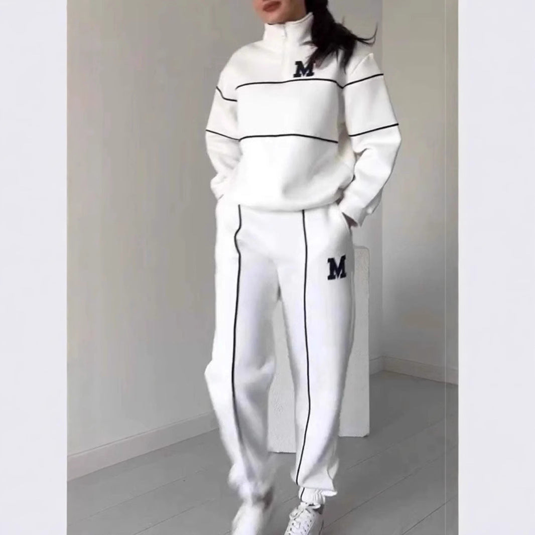 Womens 2 Piece Lounge Hoodless Pullover Sweatshirt Baggy Fashion Sweatpants With Pockets
