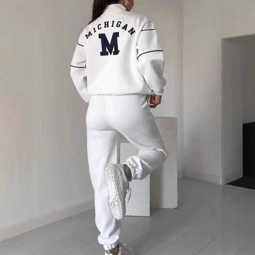 Womens 2 Piece Lounge Hoodless Pullover Sweatshirt  Baggy Fashion Sweatpants With Pockets